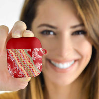 Red Palaka Hawaii Leis AirPods Case Hawaiian-plaid Elegant Tropical Vibes - Polynesian Pride