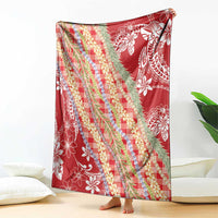 Red Palaka Hawaii Leis Blanket Hawaiian-plaid Elegant Tropical Vibes - Polynesian Pride