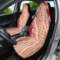 Red Palaka Hawaii Leis Car Seat Cover Hawaiian-plaid Elegant Tropical Vibes - Polynesian Pride
