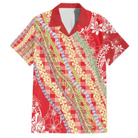 Red Palaka Hawaii Leis Family Matching Puletasi and Hawaiian Shirt Hawaiian-plaid Elegant Tropical Vibes - Polynesian Pride