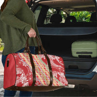 Red Palaka Hawaii Leis Travel Bag Hawaiian-plaid Elegant Tropical Vibes - Polynesian Pride