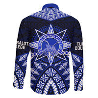 Tonga Tupou College And Queen Salote College Family Matching Off Shoulder Short Dress and Hawaiian Shirt Tongan Ngatu Pattern LT14 - Polynesian Pride