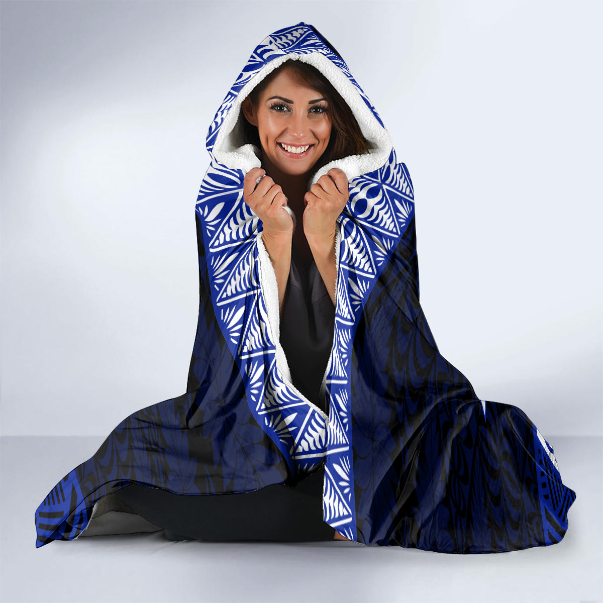 Tonga Tupou College And Queen Salote College Hooded Blanket Tongan Ngatu Pattern LT14 - Polynesian Pride