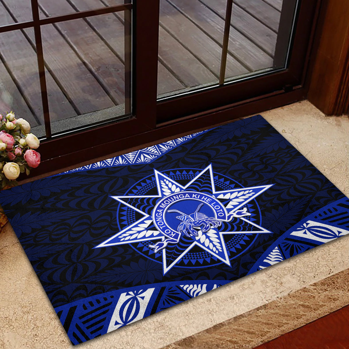 Tonga Tupou College And Queen Salote College Rubber Doormat Tongan Ngatu Pattern LT14 - Polynesian Pride