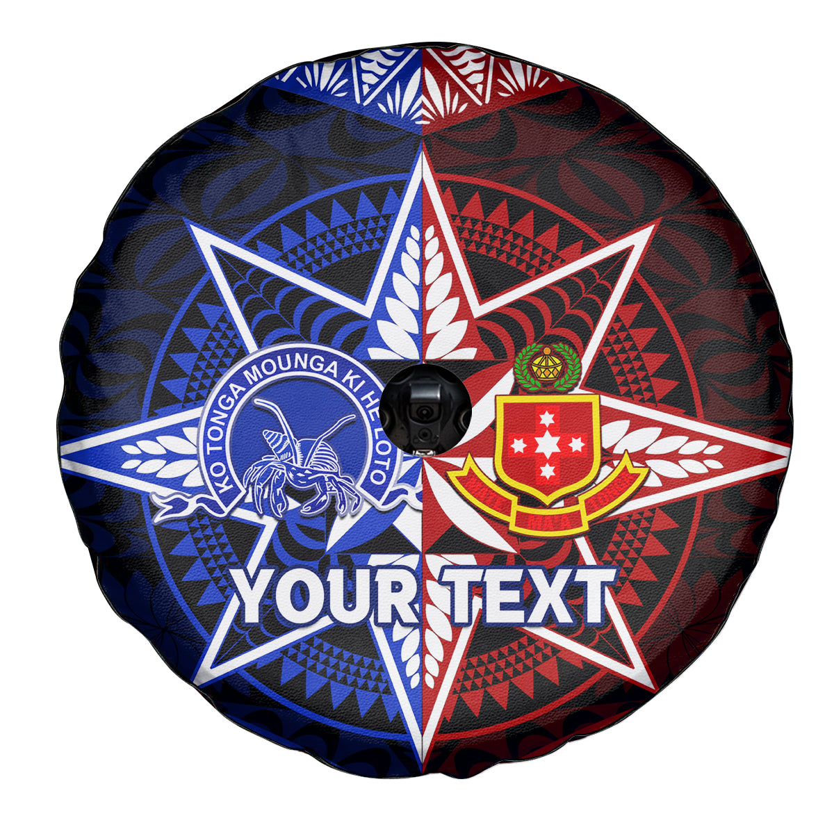 Personalised Tupou College And Kolisi Tonga Atele Spare Tire Cover Tongan Ngatu Pattern LT14 - Polynesian Pride