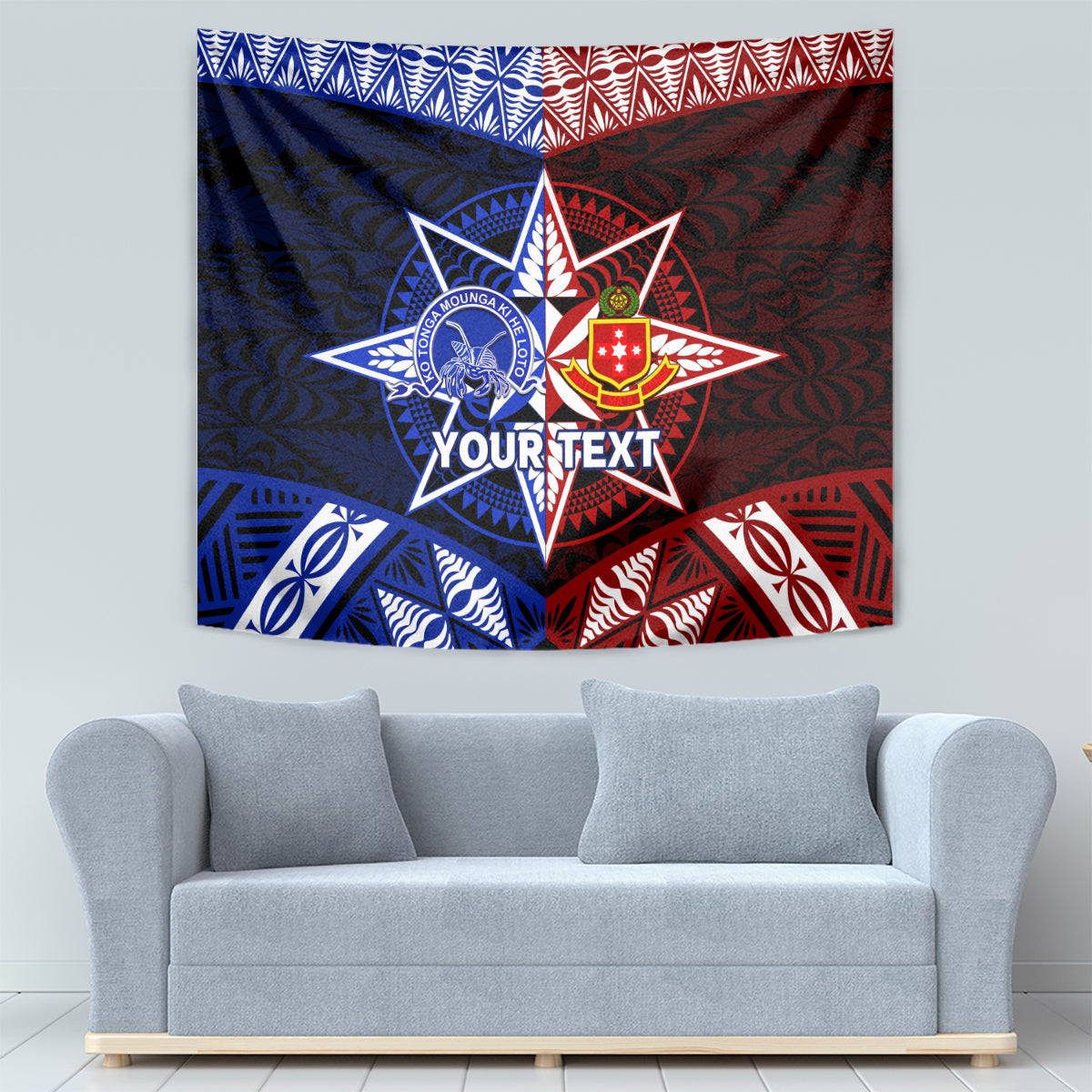 Personalised Tupou College And Kolisi Tonga Atele Tapestry Tongan Ngatu Pattern LT14 - Polynesian Pride