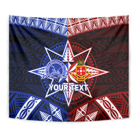 Personalised Tupou College And Kolisi Tonga Atele Tapestry Tongan Ngatu Pattern LT14 - Polynesian Pride