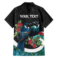 Personalised Valentine's Day New Zealand Family Matching Summer Maxi Dress and Hawaiian Shirt Tui Bird Couple Kowhaiwhai Mix Pohutukawa LT14 - Polynesian Pride