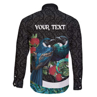 Personalised Valentine's Day New Zealand Family Matching Summer Maxi Dress and Hawaiian Shirt Tui Bird Couple Kowhaiwhai Mix Pohutukawa LT14 - Polynesian Pride