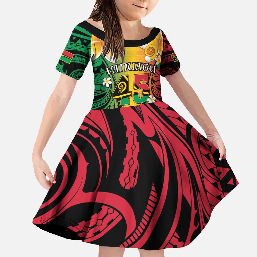 Vanuatu Independence Day Family Matching Long Sleeve Bodycon Dress and Hawaiian Shirt Long God Yumi Stanap Happy 45th Anniversary LT14