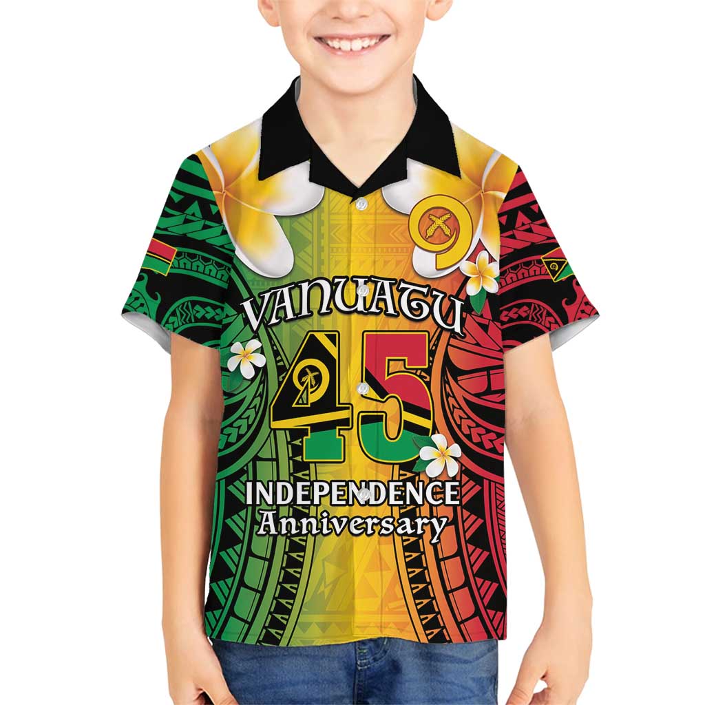 Vanuatu Independence Day Family Matching Long Sleeve Bodycon Dress and Hawaiian Shirt Long God Yumi Stanap Happy 45th Anniversary LT14
