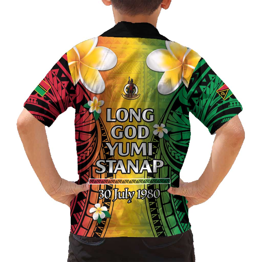 Vanuatu Independence Day Family Matching Tank Maxi Dress and Hawaiian Shirt Long God Yumi Stanap Happy 45th Anniversary LT14