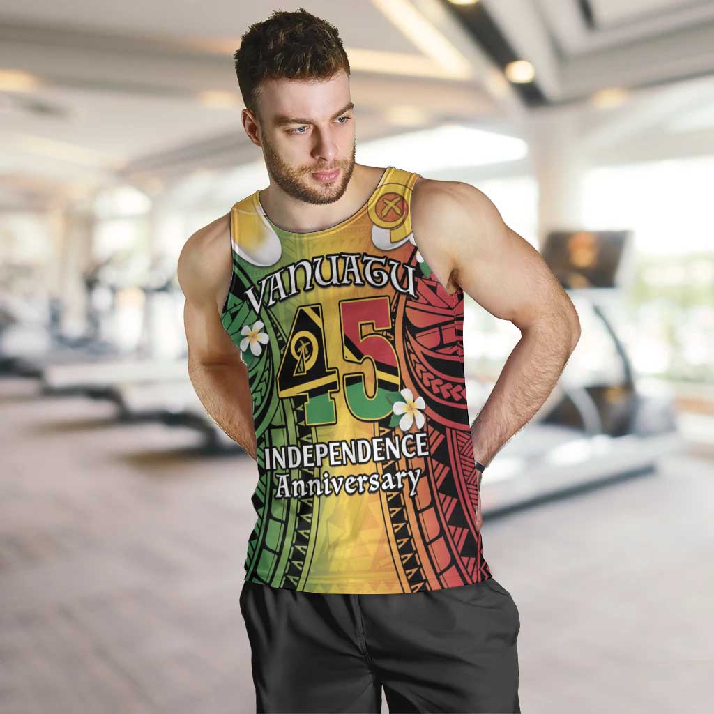 Vanuatu Independence Day Men Tank Top Long God Yumi Stanap Happy 45th Anniversary LT14