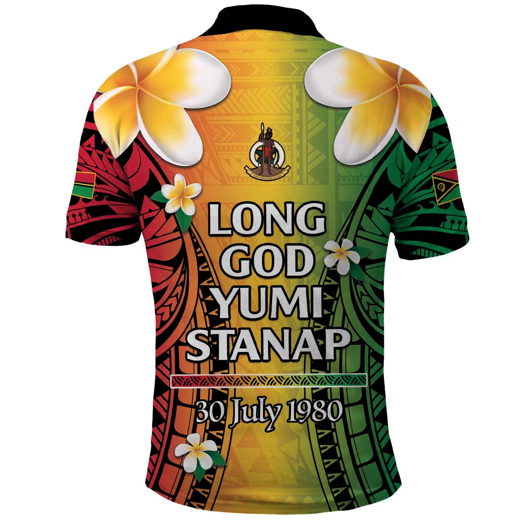 Vanuatu Independence Day Polo Shirt Long God Yumi Stanap Happy 45th Anniversary LT14