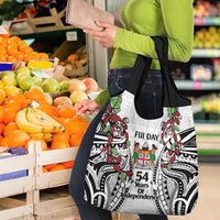 Fiji Day Grocery Bag Happy 54 Years Of Independence Tapa Pattern White