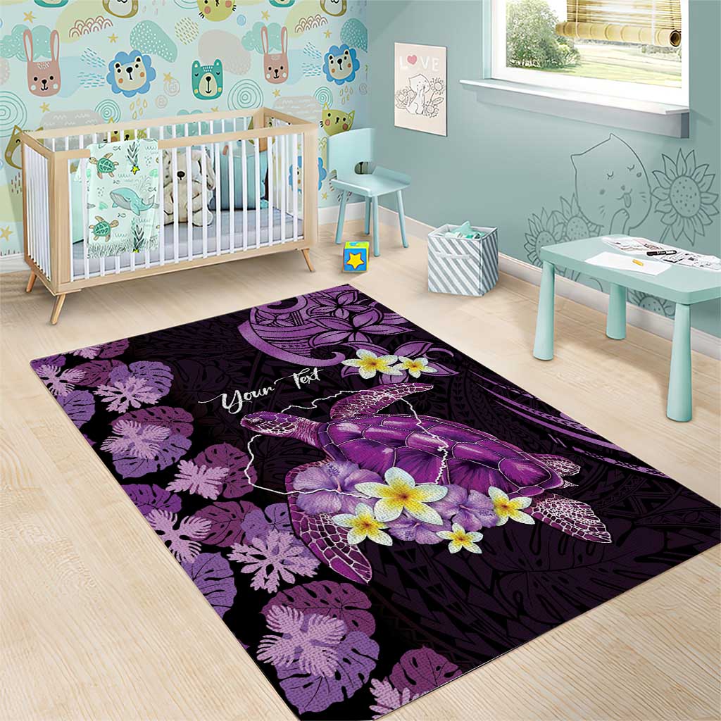 Personalised Aloha Hawaii Kauai Island Area Rug Garden Isle Map Sea Turtle Plumeria