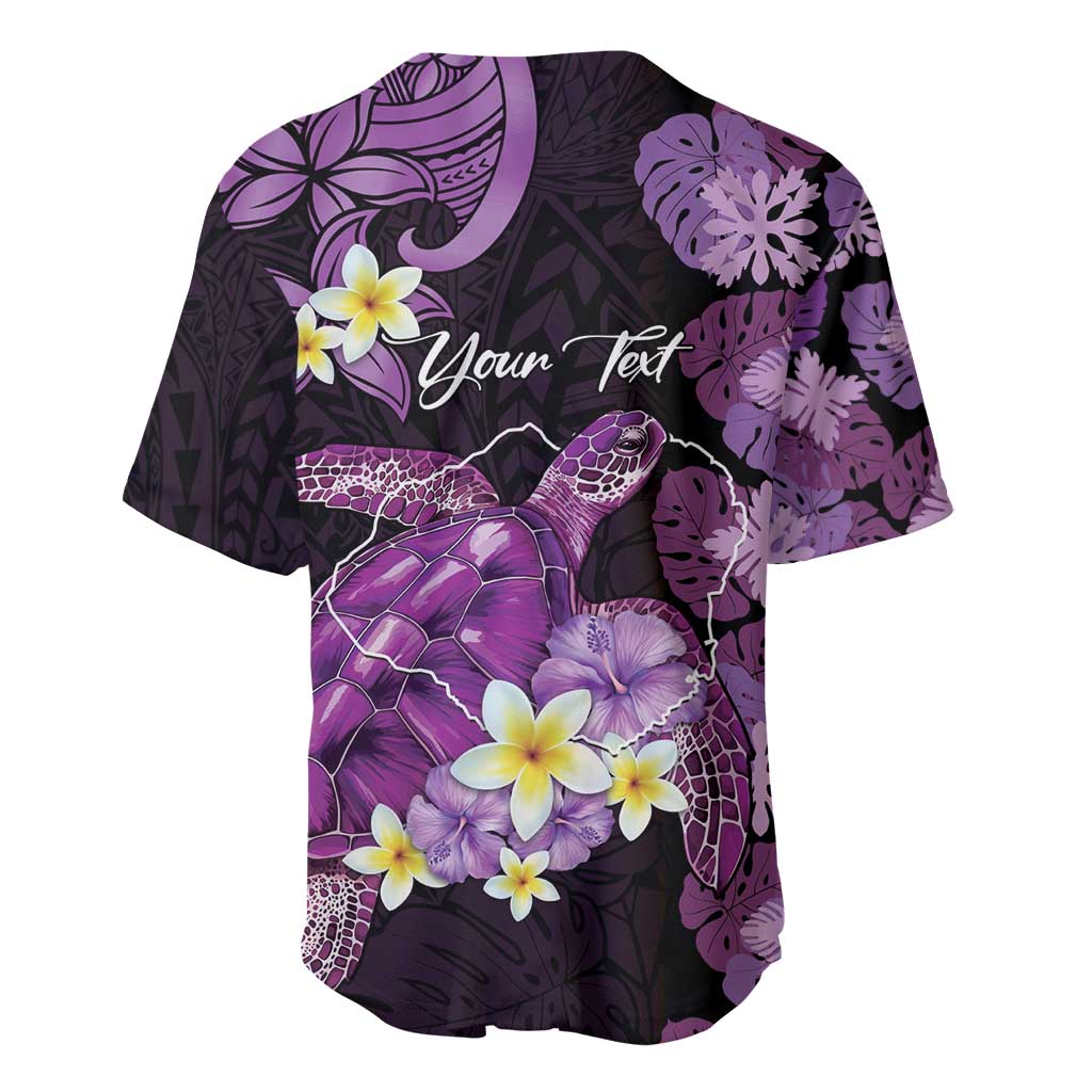 Personalised Aloha Hawaii Kauai Island Baseball Jersey Garden Isle Map Sea Turtle Plumeria LT14 - Polynesian Pride