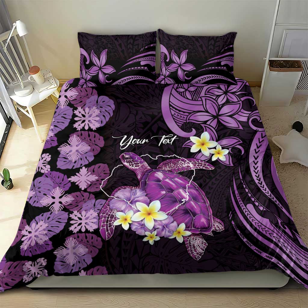 Personalised Aloha Hawaii Kauai Island Bedding Set Garden Isle Map Sea Turtle Plumeria LT14 - Polynesian Pride