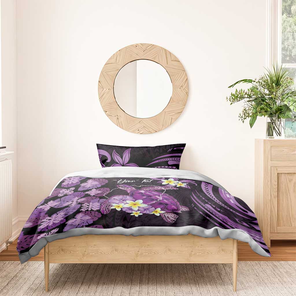 Personalised Aloha Hawaii Kauai Island Bedding Set Garden Isle Map Sea Turtle Plumeria LT14 - Polynesian Pride