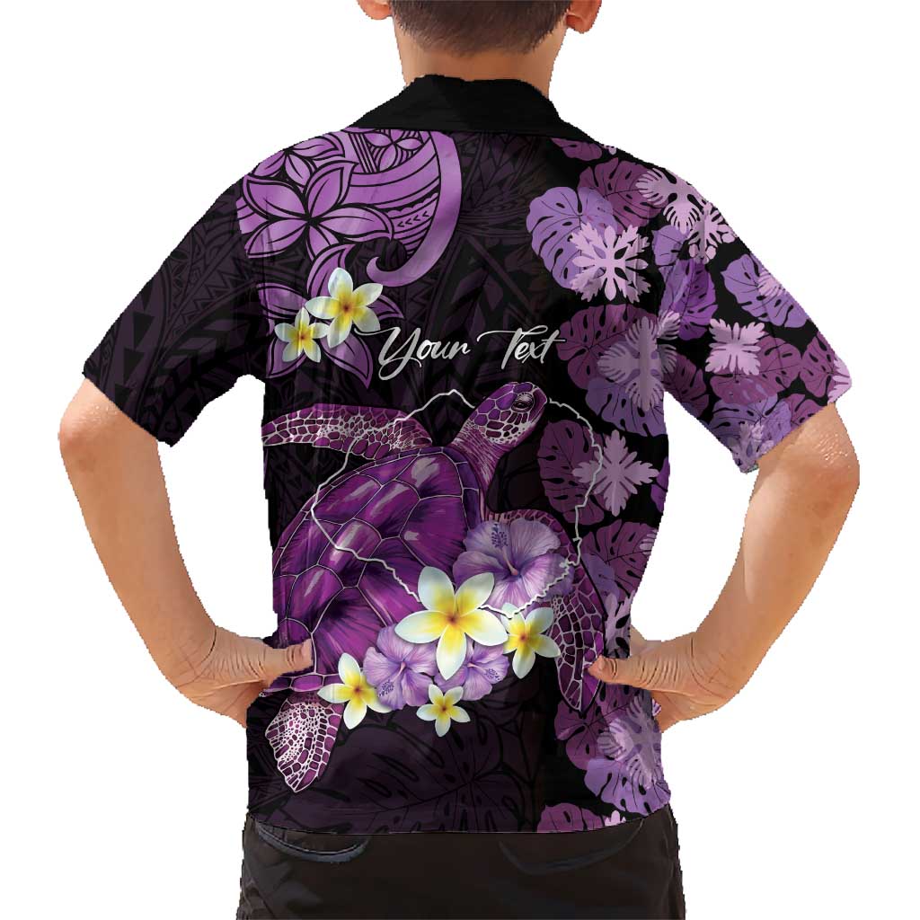 Personalised Aloha Hawaii Kauai Island Kid Hawaiian Shirt Garden Isle Map Sea Turtle Plumeria LT14 - Polynesian Pride