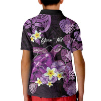 Personalised Aloha Hawaii Kauai Island Kid Polo Shirt Garden Isle Map Sea Turtle Plumeria LT14 - Polynesian Pride
