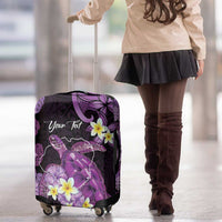 Personalised Aloha Hawaii Kauai Island Luggage Cover Garden Isle Map Sea Turtle Plumeria