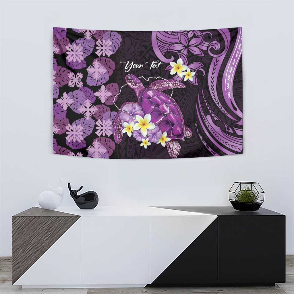 Personalised Aloha Hawaii Kauai Island Tapestry Garden Isle Map Sea Turtle Plumeria LT14 - Polynesian Pride