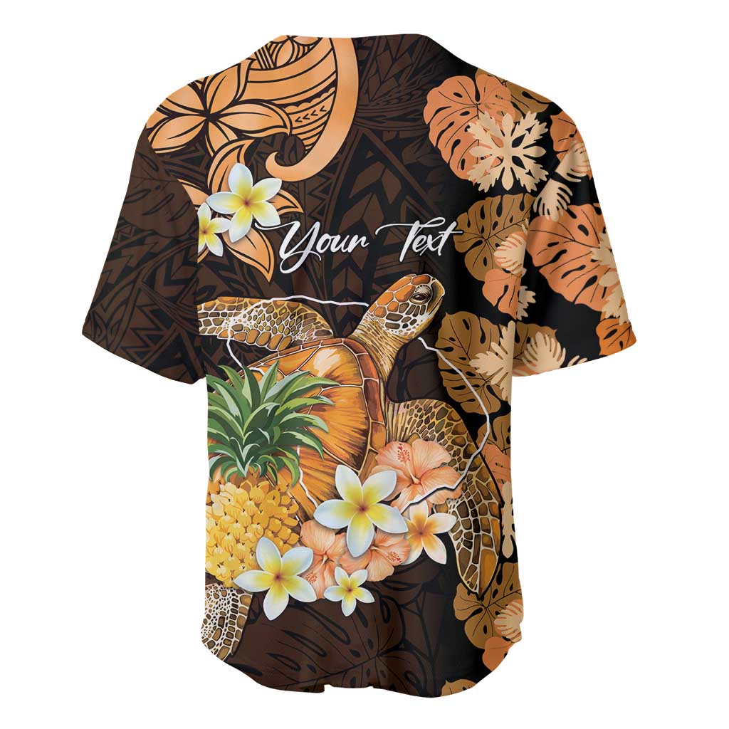 Personalised Aloha Hawaii Lanai Island Baseball Jersey Pineapple Isle Map Sea Turtle Plumeria LT14 - Polynesian Pride