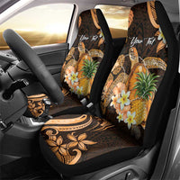 Personalised Aloha Hawaii Lanai Island Car Seat Cover Pineapple Isle Map Sea Turtle Plumeria