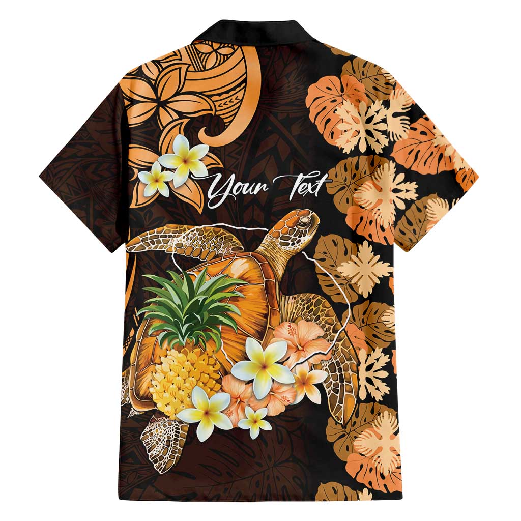Personalised Aloha Hawaii Lanai Island Family Matching Puletasi and Hawaiian Shirt Pineapple Isle Map Sea Turtle Plumeria