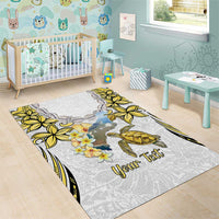 Personalised Aloha Hawaii Niihau Island Area Rug Forbidden Isle Map Shell Lei