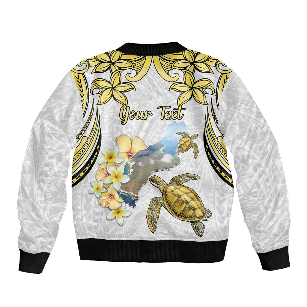 Personalised Aloha Hawaii Niihau Island Bomber Jacket Forbidden Isle Map Shell Lei