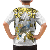 Personalised Aloha Hawaii Niihau Island Family Matching Mermaid Dress and Hawaiian Shirt Forbidden Isle Map Shell Lei