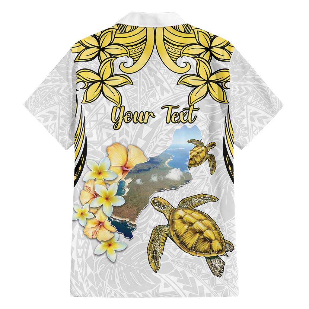 Personalised Aloha Hawaii Niihau Island Family Matching Puletasi and Hawaiian Shirt Forbidden Isle Map Shell Lei