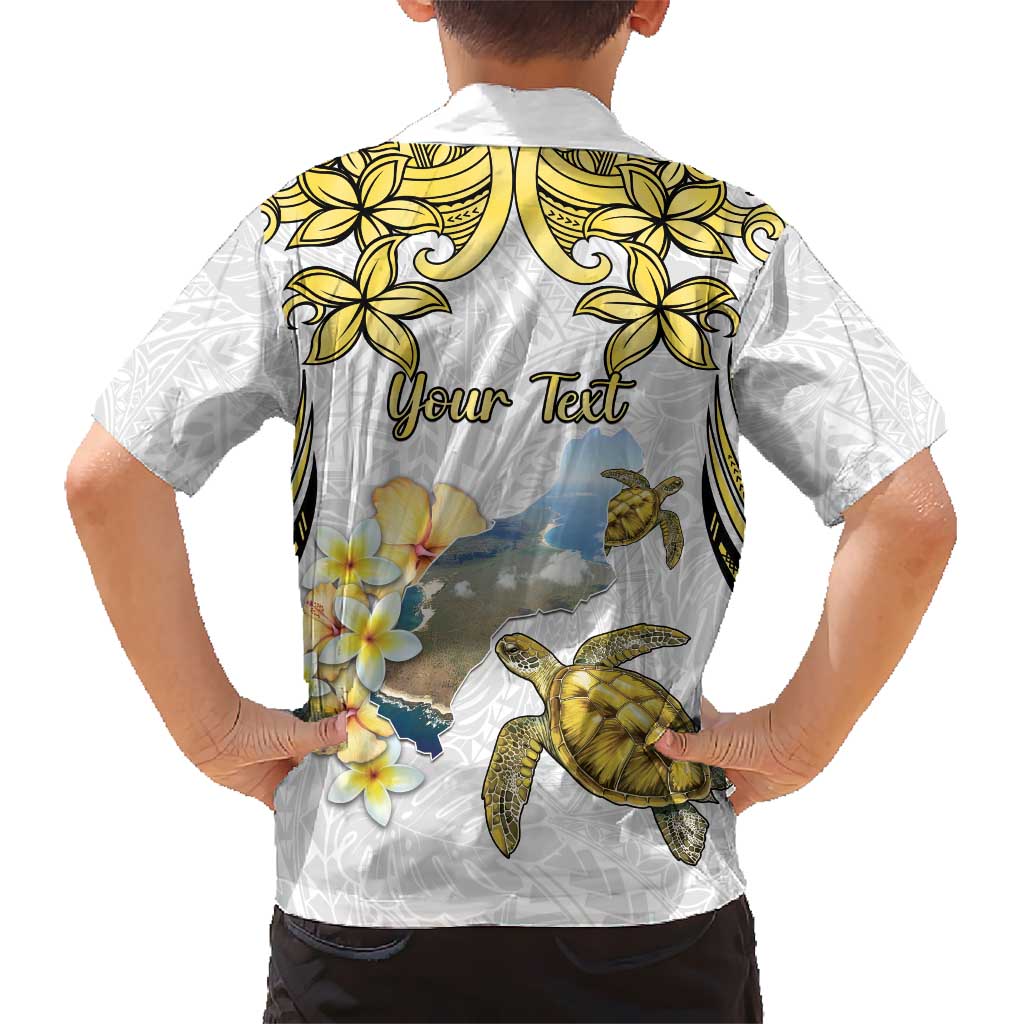 Personalised Aloha Hawaii Niihau Island Kid Hawaiian Shirt Forbidden Isle Map Shell Lei