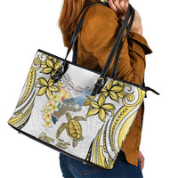 Personalised Aloha Hawaii Niihau Island Leather Tote Bag Forbidden Isle Map Shell Lei