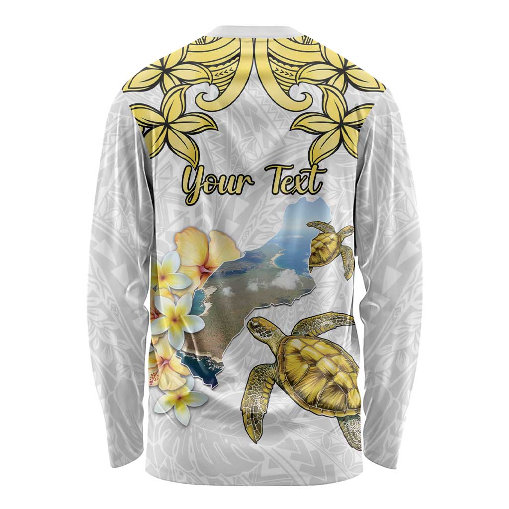 Personalised Aloha Hawaii Niihau Island Long Sleeve Shirt Forbidden Isle Map Shell Lei