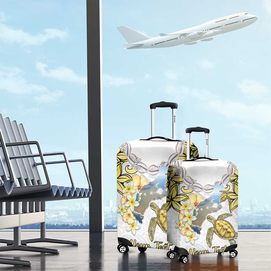 Personalised Aloha Hawaii Niihau Island Luggage Cover Forbidden Isle Map Shell Lei