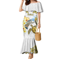 Personalised Aloha Hawaii Niihau Island Mermaid Dress Forbidden Isle Map Shell Lei LT14 Women Yellow - Polynesian Pride
