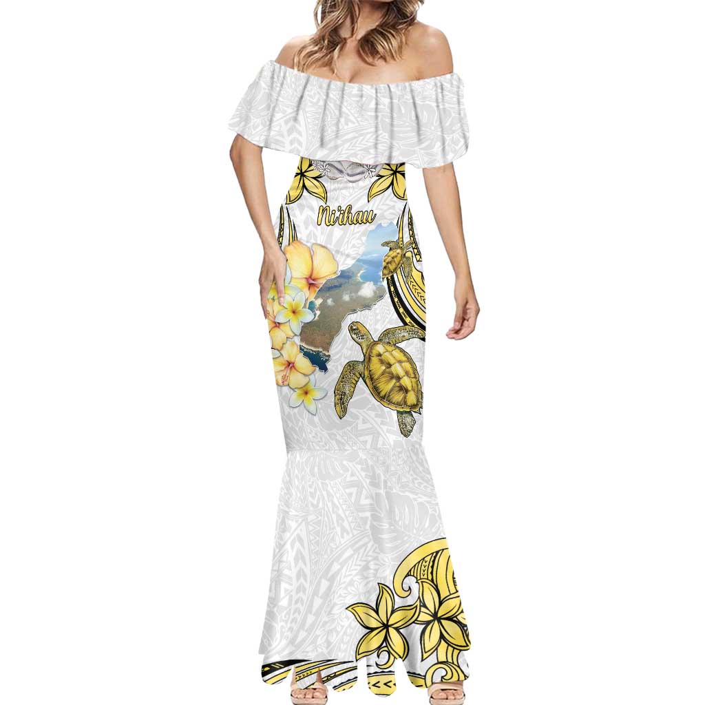 Personalised Aloha Hawaii Niihau Island Mermaid Dress Forbidden Isle Map Shell Lei LT14 - Polynesian Pride