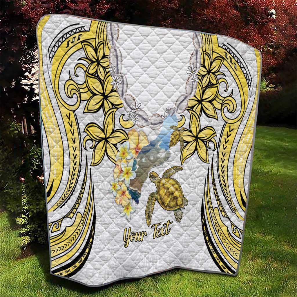 Personalised Aloha Hawaii Niihau Island Quilt Forbidden Isle Map Shell Lei