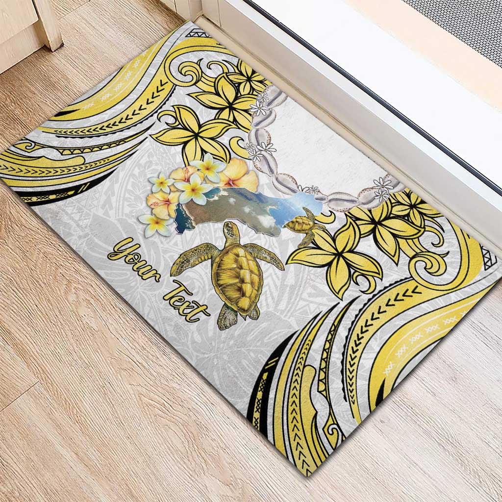 Personalised Aloha Hawaii Niihau Island Rubber Doormat Forbidden Isle Map Shell Lei
