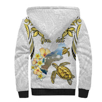 Personalised Aloha Hawaii Niihau Island Sherpa Hoodie Forbidden Isle Map Shell Lei