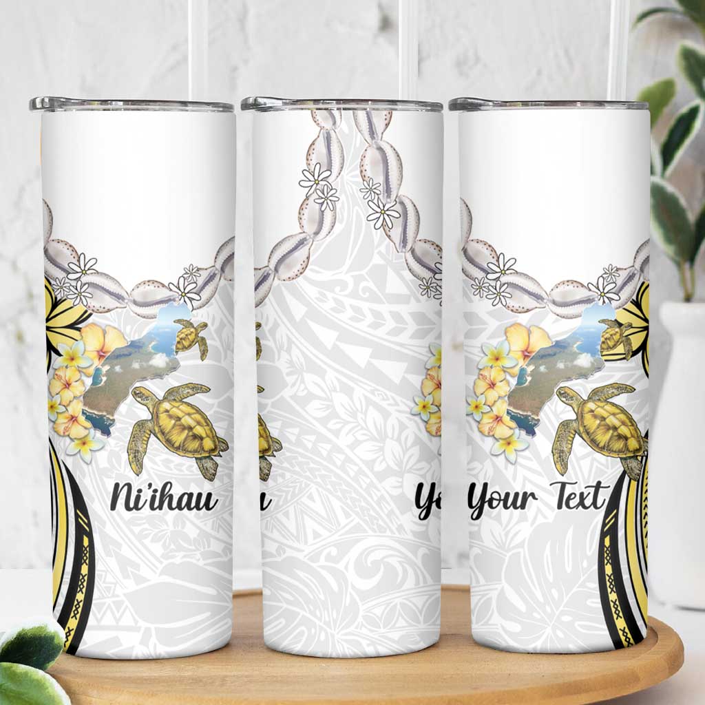 Personalised Aloha Hawaii Niihau Island Skinny Tumbler Forbidden Isle Map Shell Lei