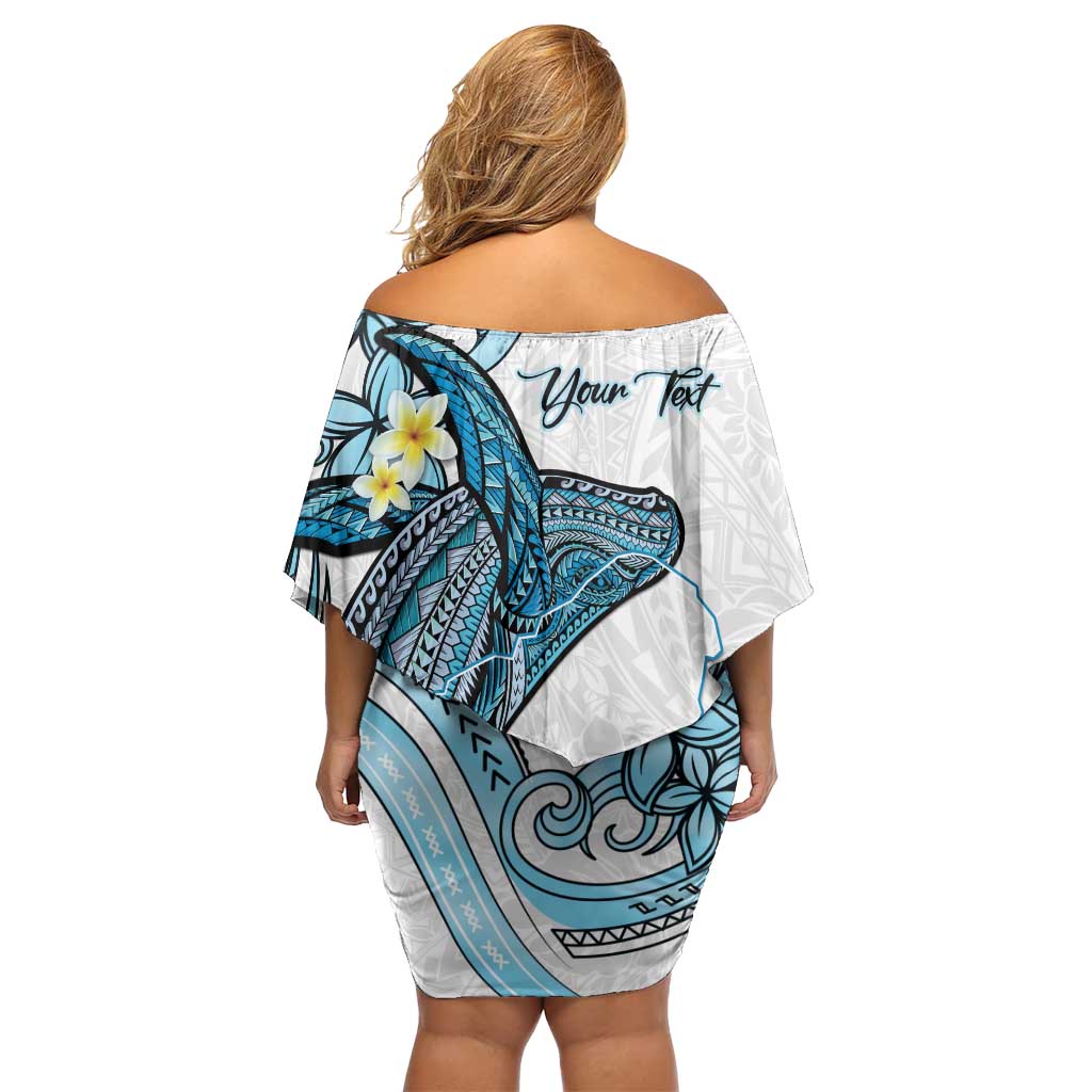 Personalised Aloha Hawaii Kahoolawe Island Off Shoulder Short Dress Target Isle Map With Humpback Whale