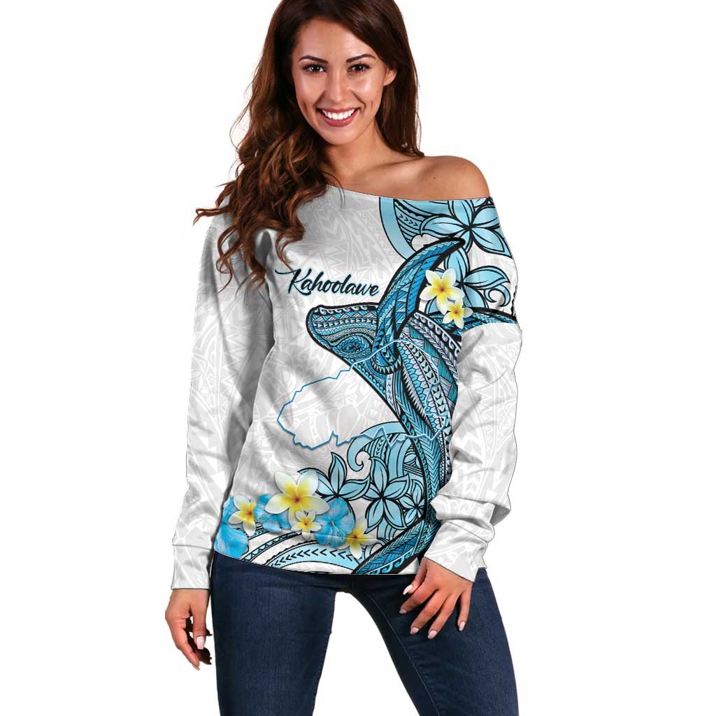 Personalised Aloha Hawaii Kahoolawe Island Off Shoulder Sweater Target Isle Map With Humpback Whale