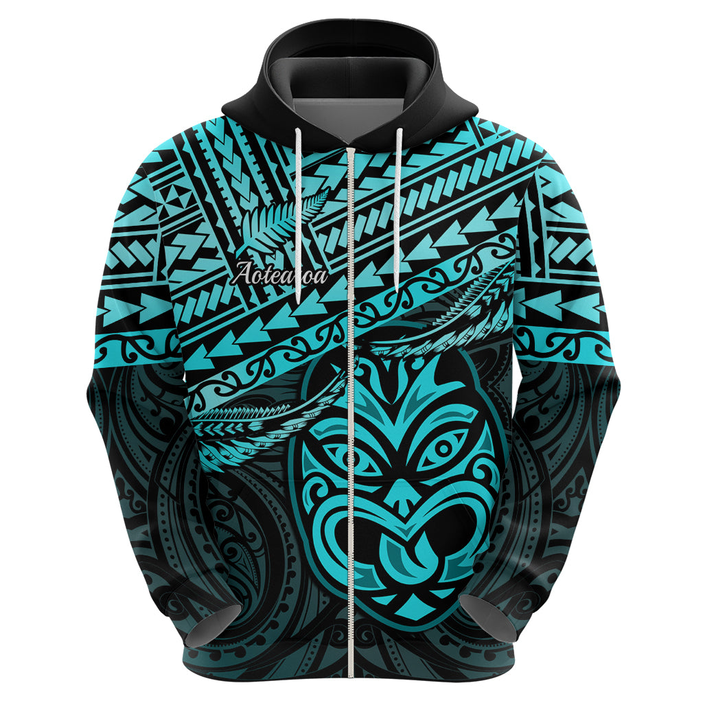 Matariki New Zealand Hoodie Maori New Year Tiki Turquoise Version LT14