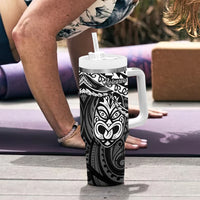 Matariki New Zealand Tumbler With Handle Maori New Year Tiki Black Version