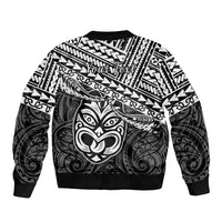 Personalised Matariki New Zealand Sleeve Zip Bomber Jacket Maori New Year Tiki Black Version LT14