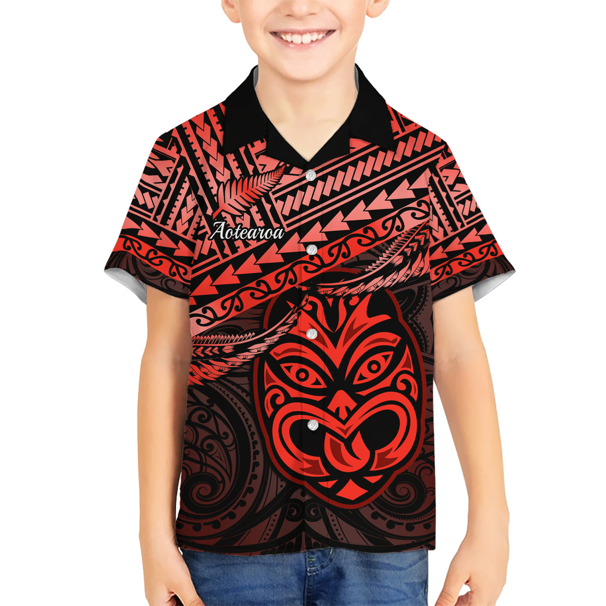 Personalised Matariki New Zealand Hawaiian Shirt Maori New Year Tiki Red Version LT14